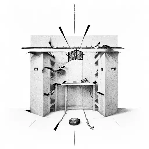 Design A Tattoo Of A Prison Cell With Graffiti Art On The Walls And Music Notes Floating Around