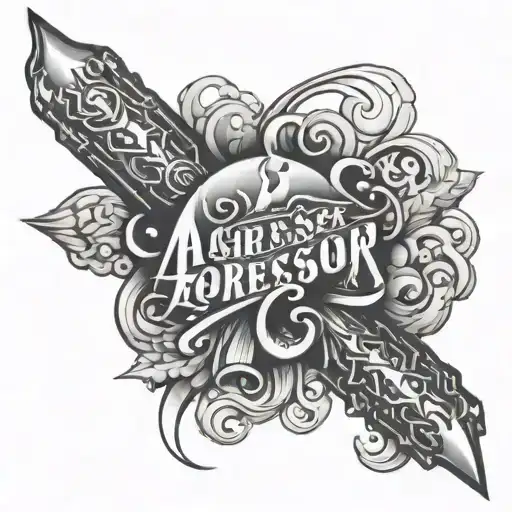 Agressor Word On Forearm