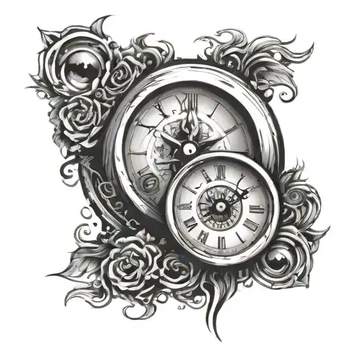 1 Clock With Eyeball Center Symbolizing