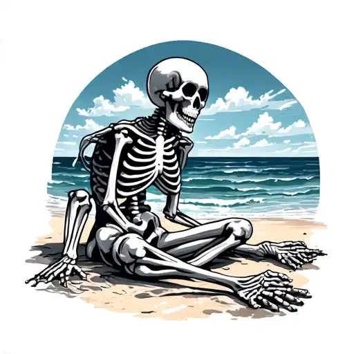 Emt Skeleton At The Beach