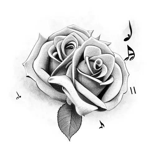 Roses With Music Notes And Soccer Balls
