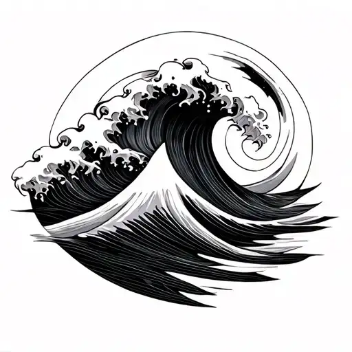 Minimalist Wave Line Art