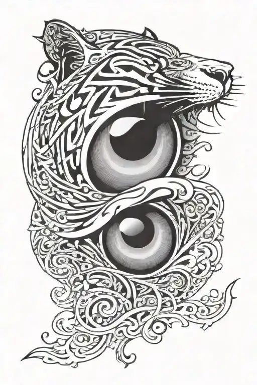 Tiger Eye With Islamic Calligraphy