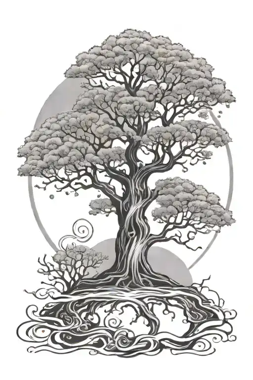 Tree Of Life Growing With Space Behind It