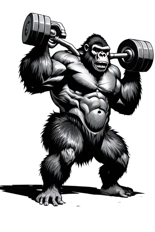 Reaper Angry Gorilla Lifting Weights