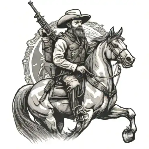 South African Boer With Horse And Gun