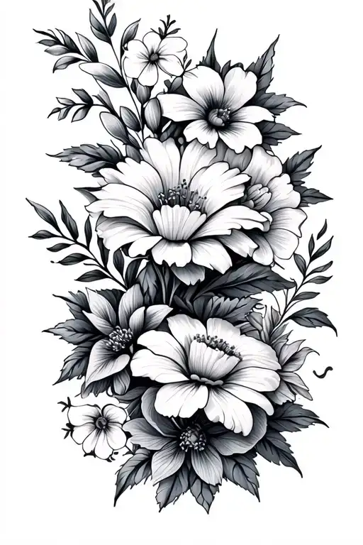 Floral Design With Different Types Of Flowers