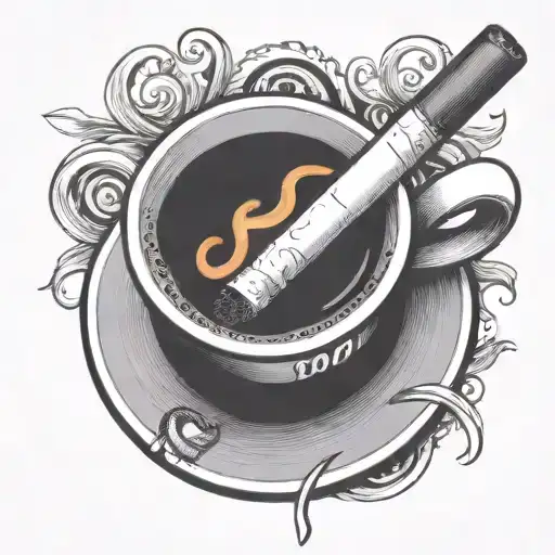 Cigarette On Coffee Cup