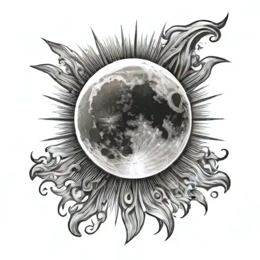 Moon With Rays Radiating