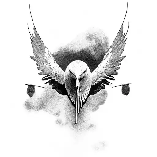 Norse Flying Raven Staring At You And Taking Off