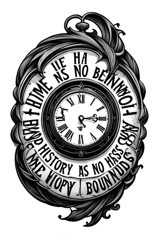 Clock Face With Text 'Time Has No Beginning And History Has No Bounds'