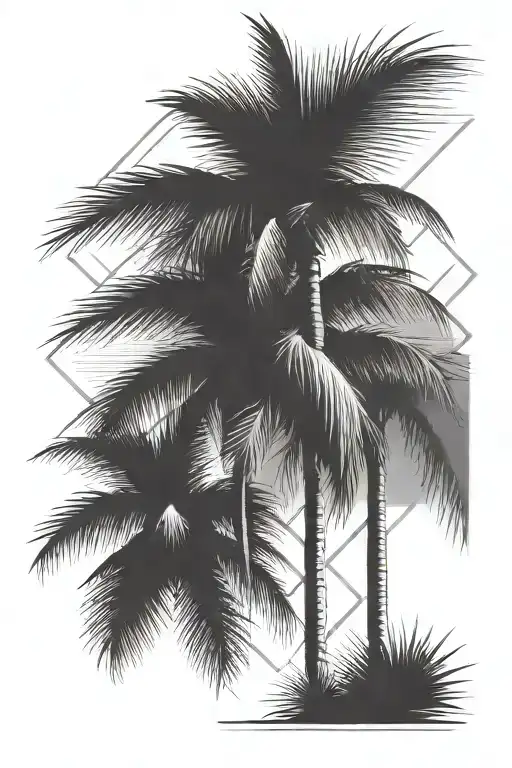 Palm Tree Simple Design Bleeding
