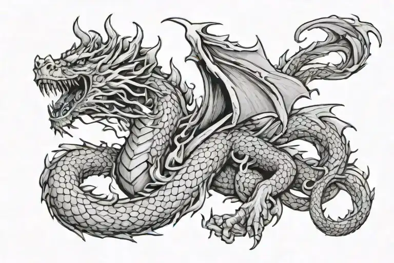 Dragon Breathing Fire To The Neck