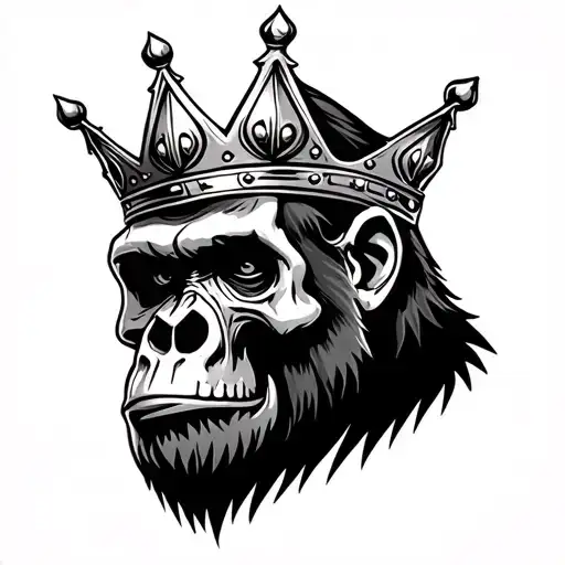 Skull Gorilla With A Crown Side Profile