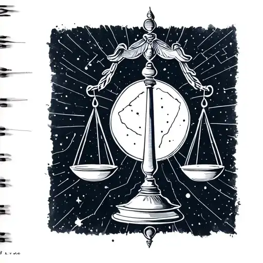I Want The Libra Scales Of Justice Along With The Libra Constellation In A Minimalist Line Are Style