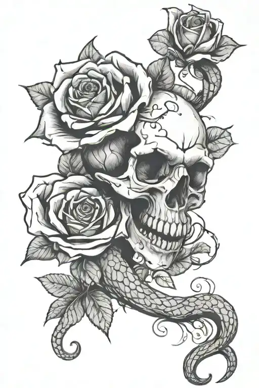 Skull Snake Rose