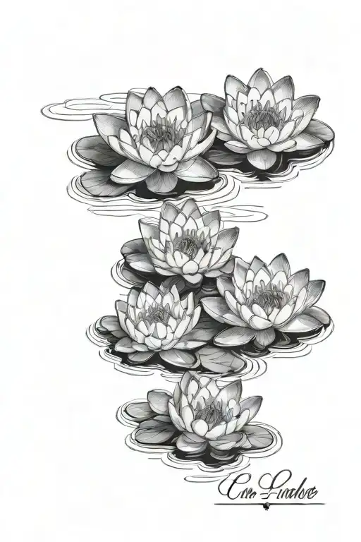 Water Lilies With Names Written