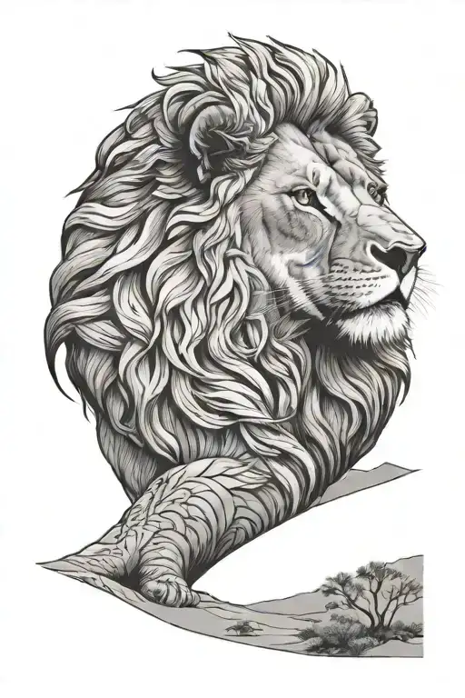 Lion Desert Landscape