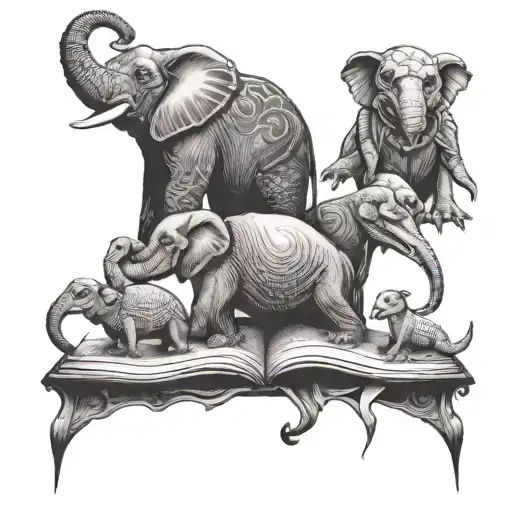 Genealogy Book Family Elephant Turtle Penguin Meerkat