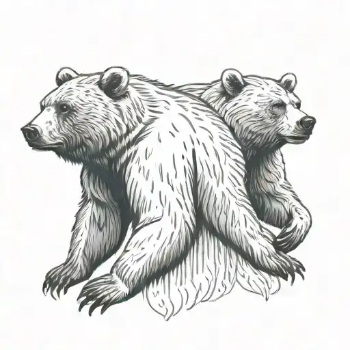 One Male Bear One Female Bear Looking More Human