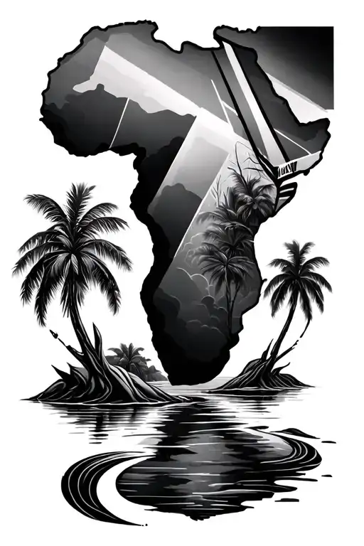 African Continent And Nile River