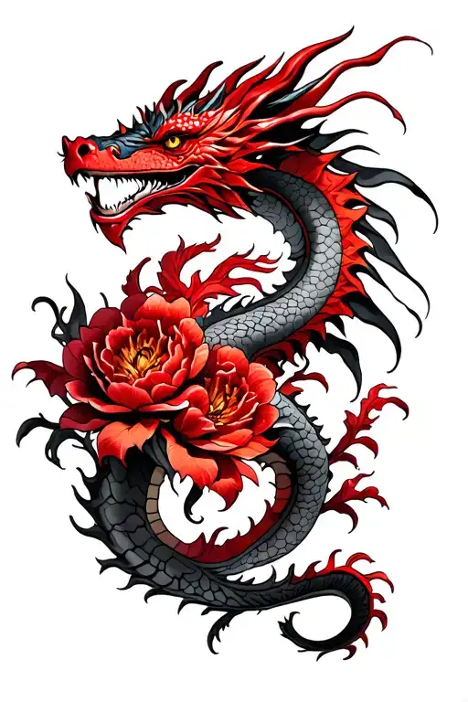 Dragon Flowers Red Dragon