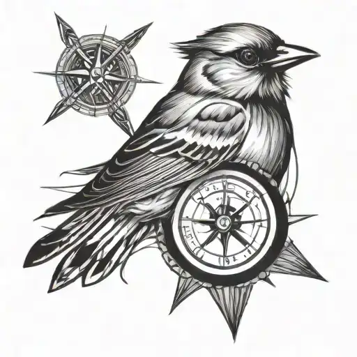 Sparrow And Compass