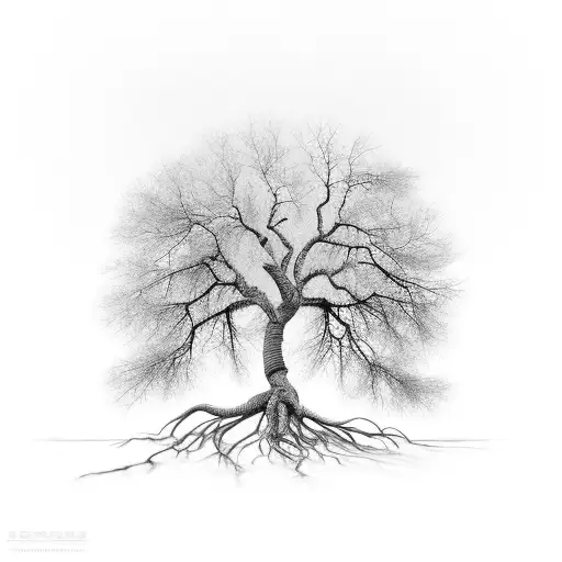 Mystical Tree Roots In A Desert