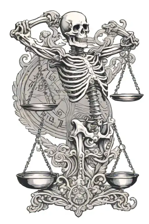 Skeleton Justice Scale Balanced