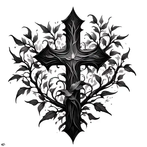 Nature Style Cross With Vines Wrapping