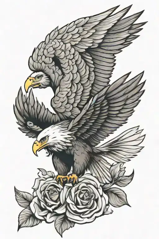 Money Rose Eagle Flying