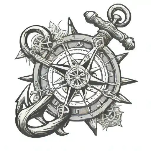 Anchor Wheel Compass Nautical