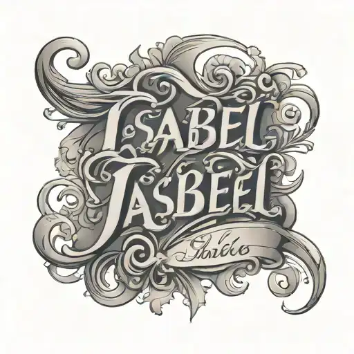 Name Isabel Lettering Long And Wispy