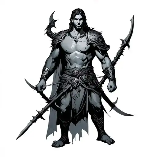 Zues And Archer Warrior Standing