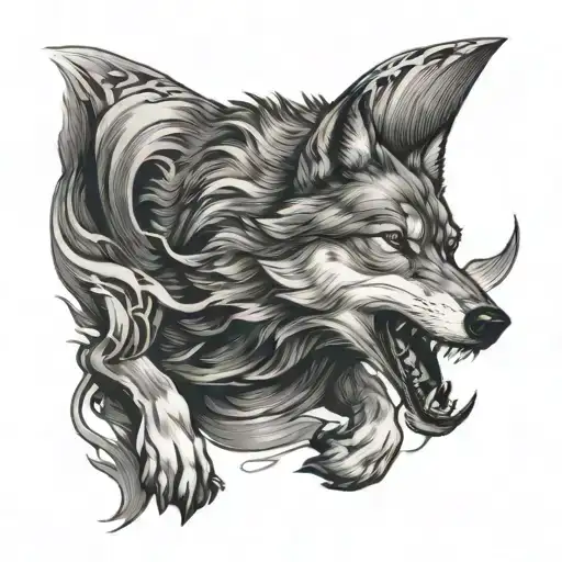 Running Wolf Left To Right Side View