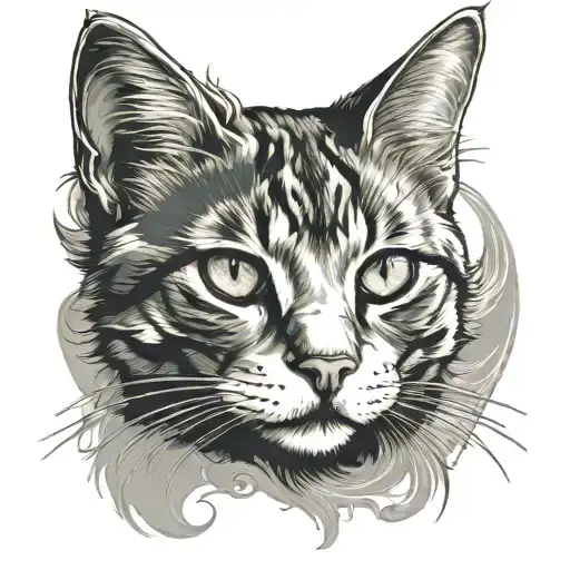 Sweet Cat With Green Eyes Sitting Under The Sun