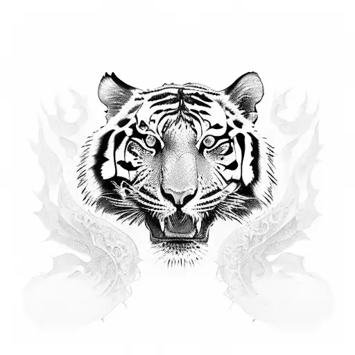 Flower And Tiger And Dragon And Oryantel