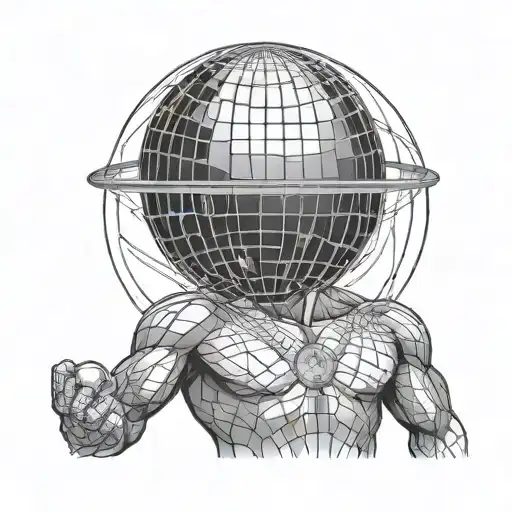 Atlas Carrying World On Shoulders Shape Of A Disco Ball