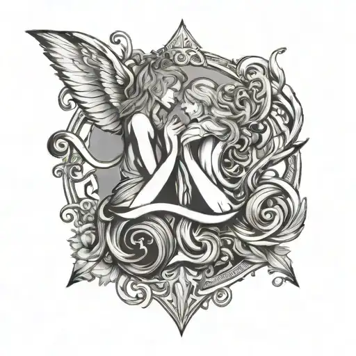 Virgo And Libra Symbol Intertwined