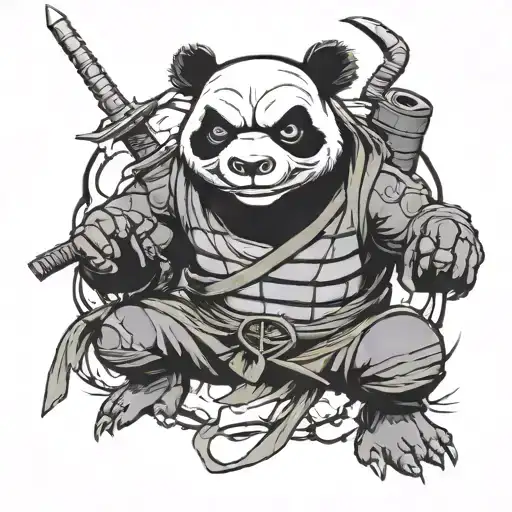 Ninja Panda Blended With Teenage Mutant Ninja Turtles