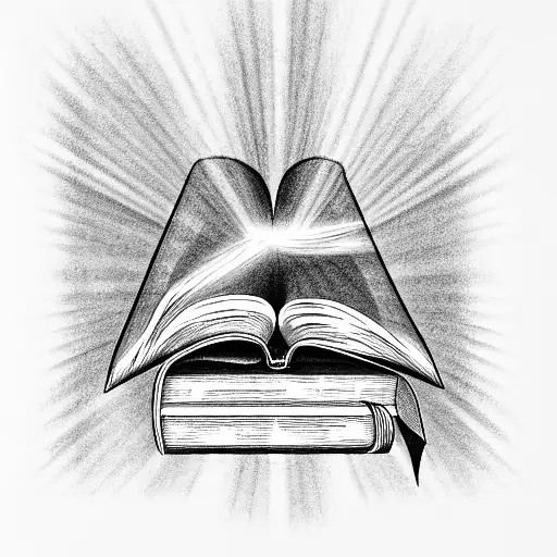 Bible Book With Light Rays Coming Out Of It