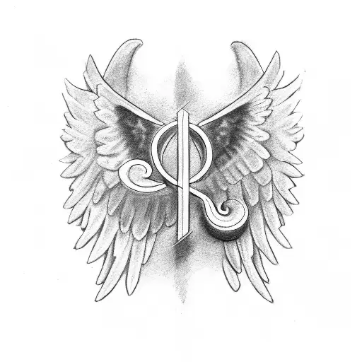 The Letter D With An Angel Wing On The Right Side