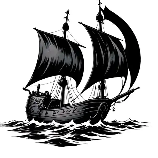 Dark Ravin Viking Ship Sailing