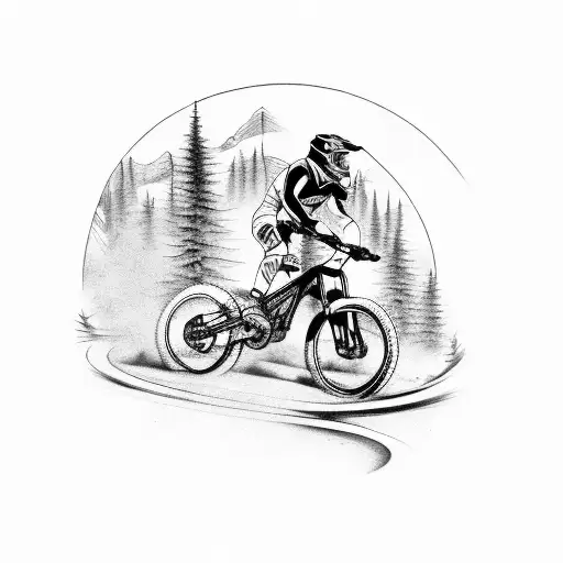 Mountain Bike With Motorcycle Race Track