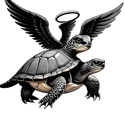 Turtle With Wings And Halo
