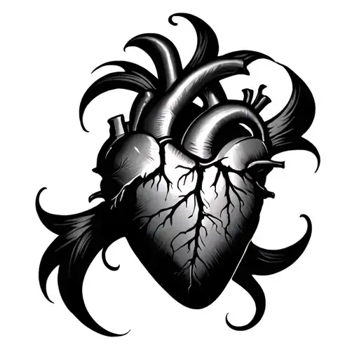 Traditional Black Heart On Chest