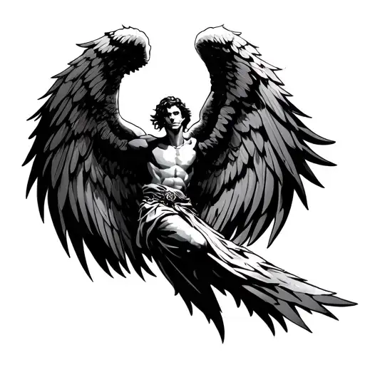 Gaurdian Angel Wings Spread Wide Male