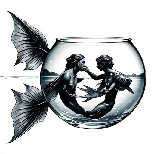 We Are Just Two Lost Souls Swimming In A Fishbowl Black And White