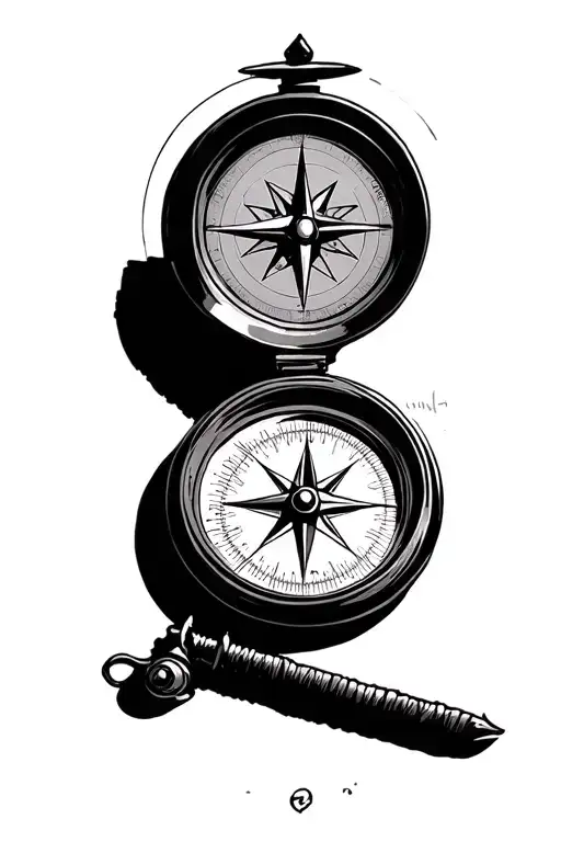 Compass With Angle And Halo On Gravyard