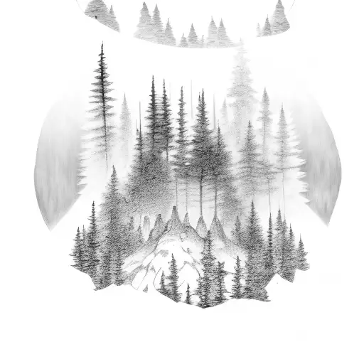 Pine Tree Mountain Lake Bear Sun